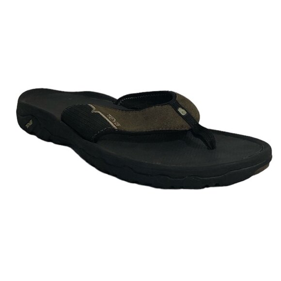 TEVA Flip Flop Sandals Men's Size US13 Brown Black 4136 Beach Sandal Shoes - Picture 2 of 12